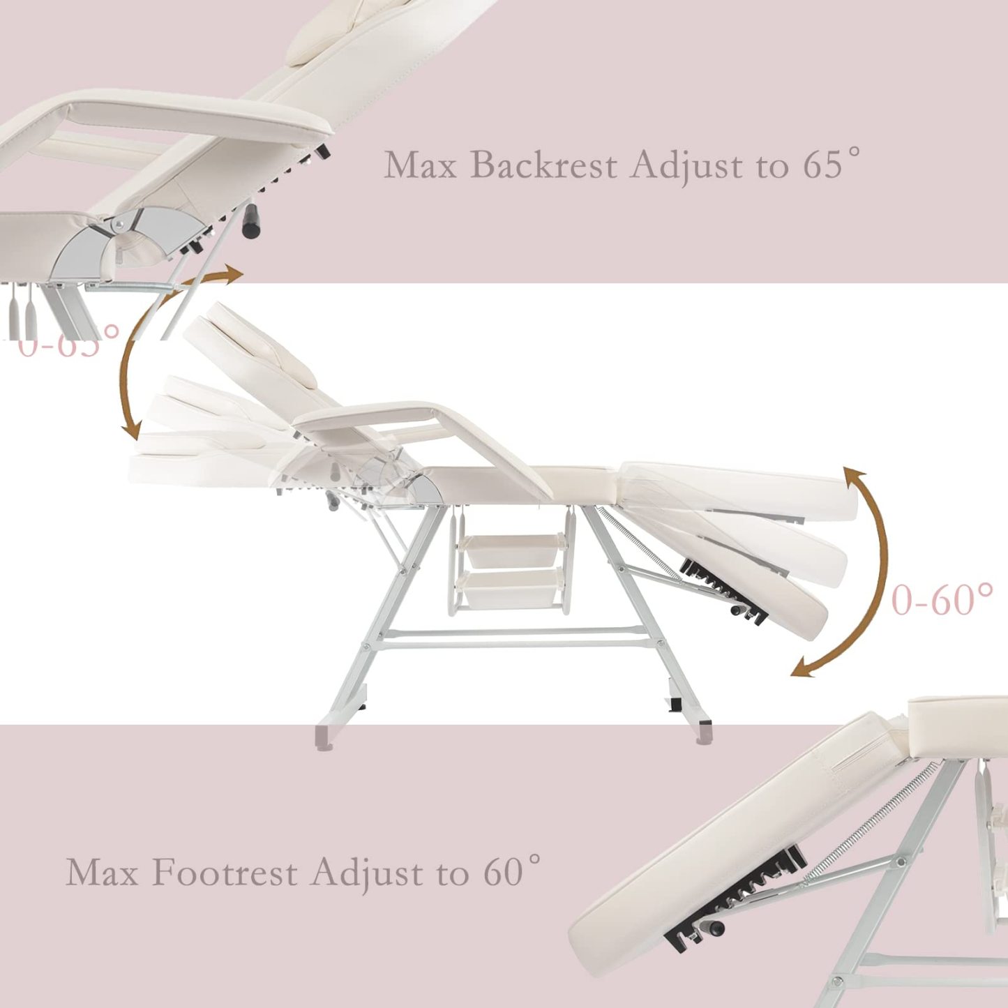 LUXMARS Facial Chair, Tattoo/Salon Bed with Hydraulic Stool for Professional Massage Facial Lash Beauty Treatment Spa