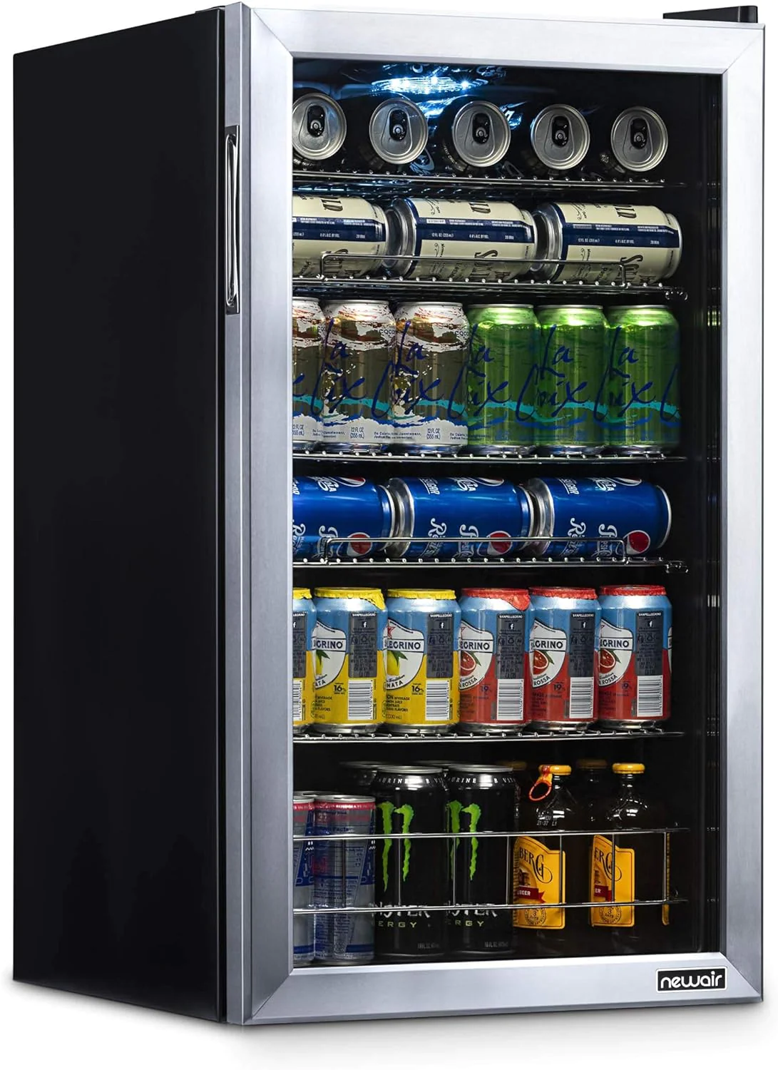 NewAir Beverage Refrigerator Cooler | 126 Cans Free Standing with Right Hinge Glass Door