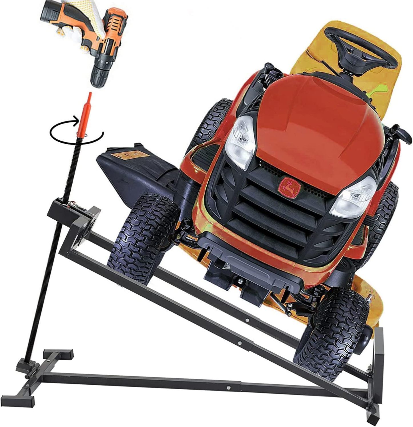 WTRAVEL Riding Lawn Mower Lift Jack, Weight Capacity 882 Lbs,Telescopic for Garden Tractor and Lawn Mower