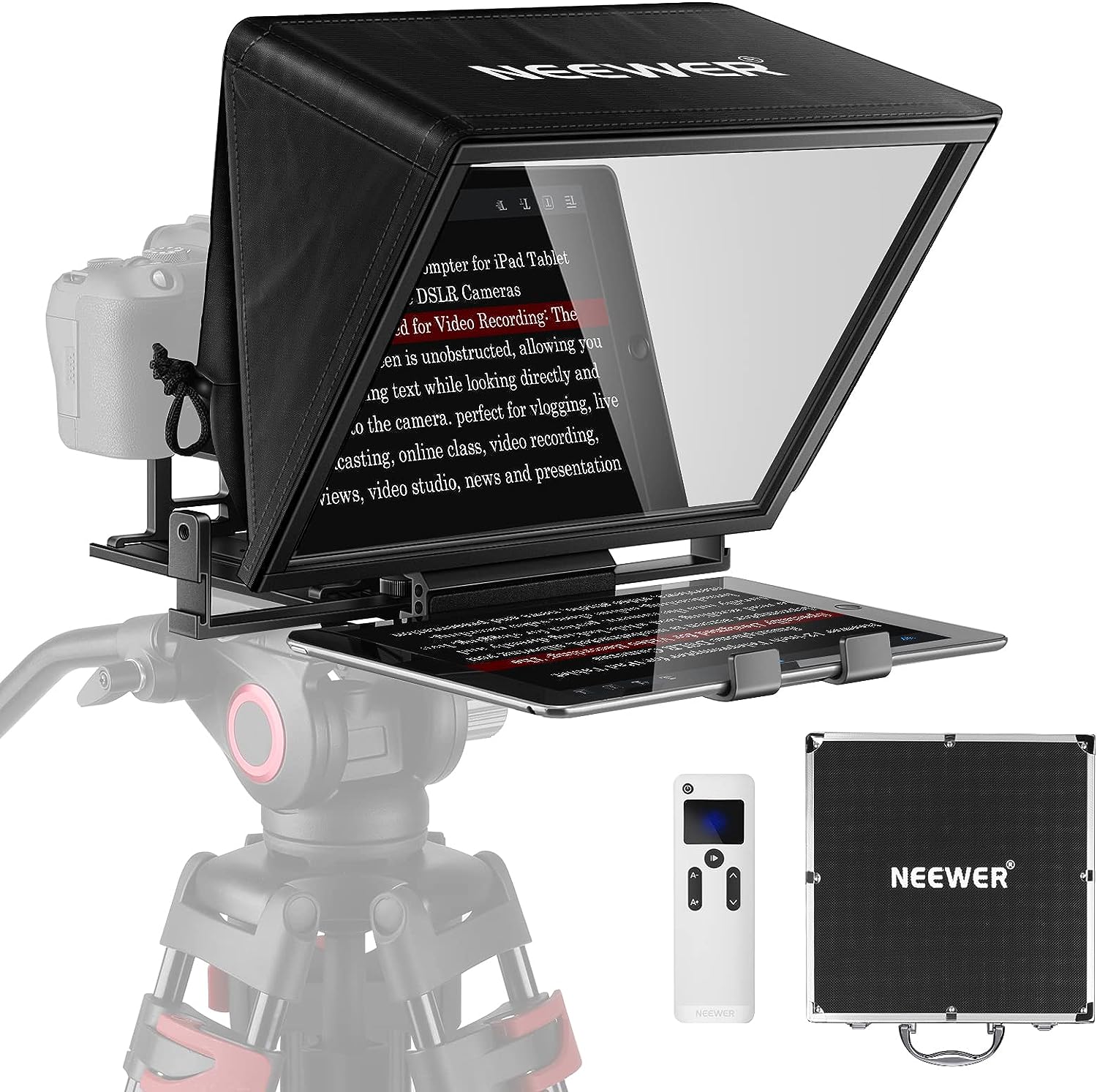 NEEWER Teleprompter X14 with RT-110 Remote & APP Control with iPad Android Tablet, Smartphone