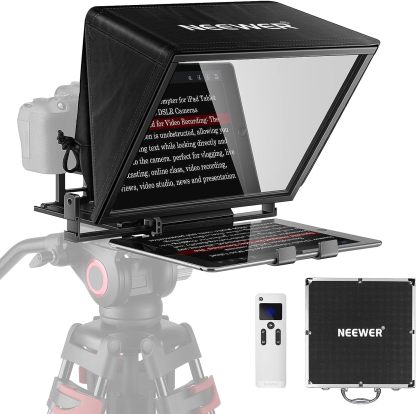 NEEWER Teleprompter X14 with RT-110 Remote & APP Control with iPad Android Tablet, Smartphone
