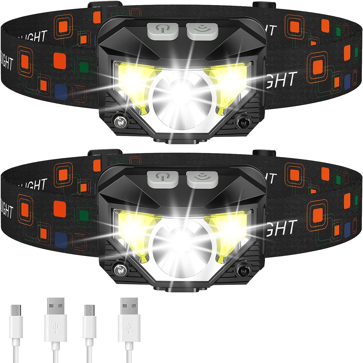 LHKNL Headlamp Flashlight, 1200 Lumen Ultra-Light Bright LED Rechargeable Headlight