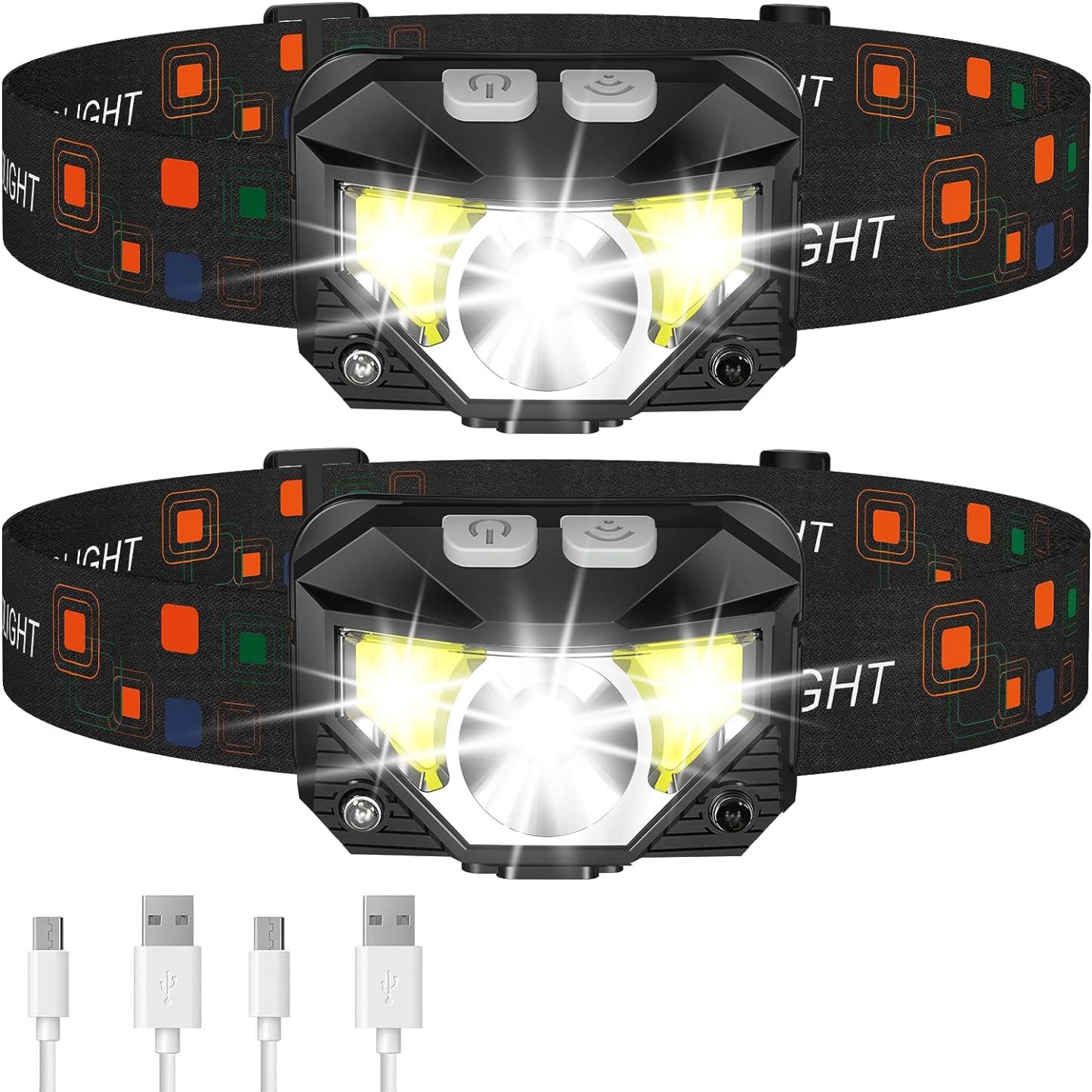 LHKNL Headlamp Flashlight, 1200 Lumen Ultra-Light Bright LED Rechargeable Headlight