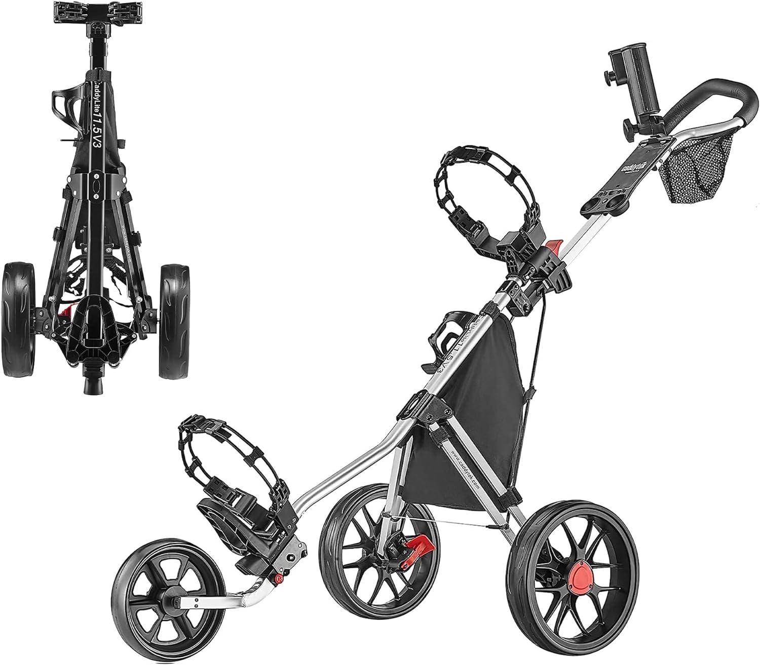 Caddytek CaddyLite 11.5 V3 3 Wheel Golf Push Cart - SuperLite Deluxe, Lightweight