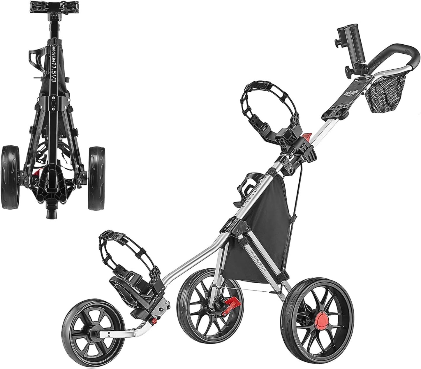 Caddytek CaddyLite 11.5 V3 3 Wheel Golf Push Cart - SuperLite Deluxe, Lightweight