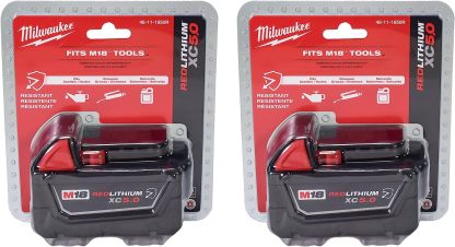 Milwaukee 18V 5Ah XC Extended Capacity Resistant Battery 2 Pack