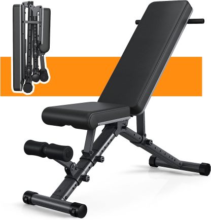 BARWING 90° Adjustable Weight Bench Workout Bench, 800 LB Heavy Duty Incline Decline Bench
