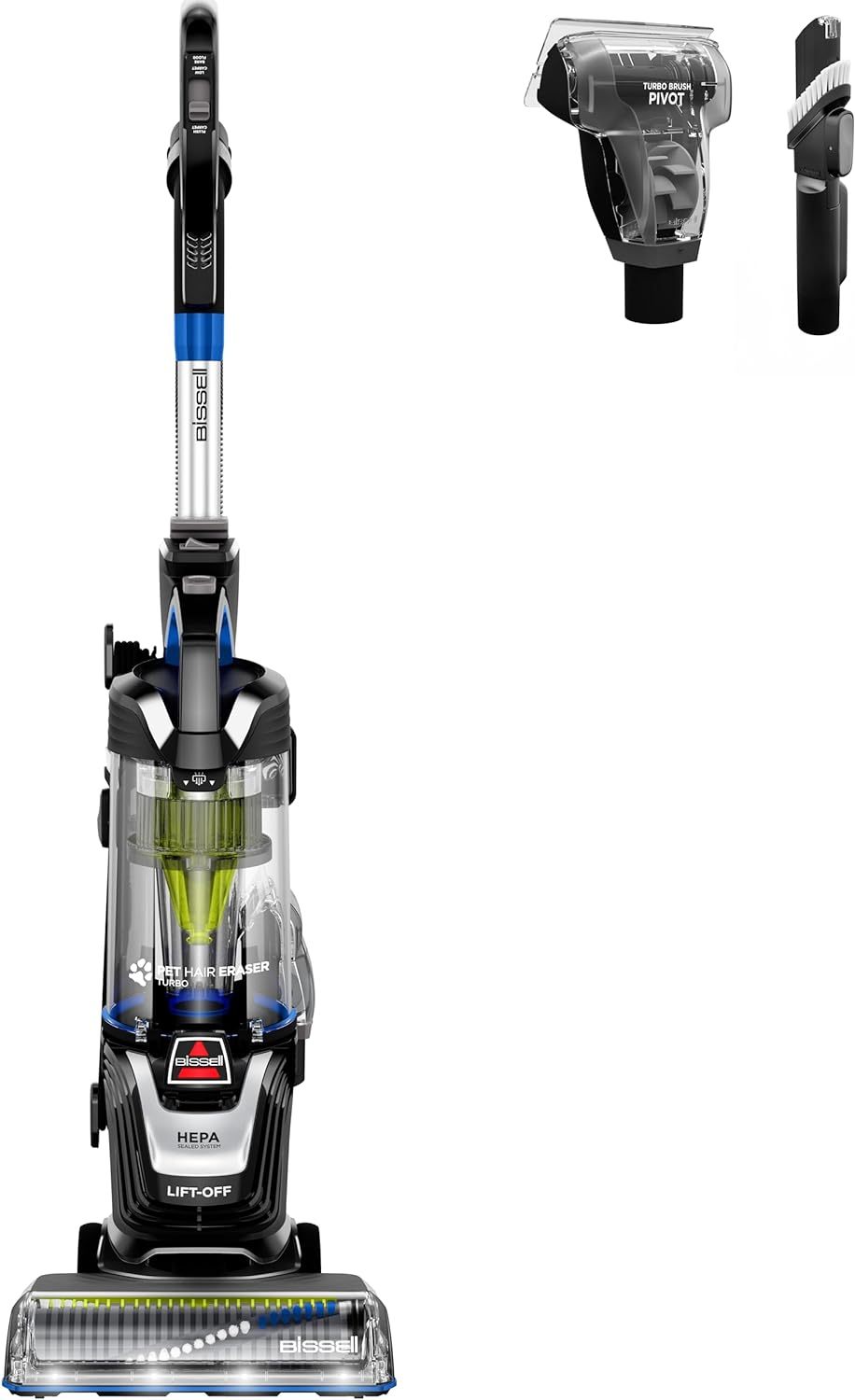 BISSELL Pet Hair Eraser Turbo Lift-Off Vacuum, w/ Self-Cleaning Brush Roll, HEPA Filtration