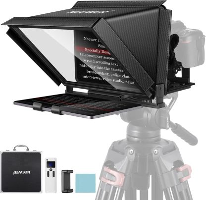 Neewer X12 Aluminum Alloy Teleprompter for iPad Tablet Smartphone DSLR Cameras with Remote Control