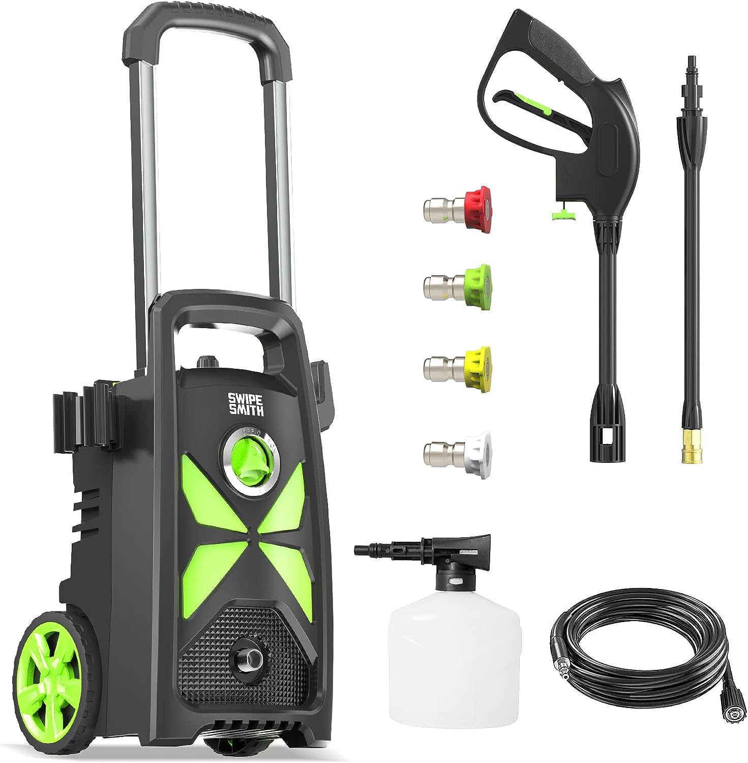 SWIPESMITH 3000 Max PSI 2.4 GPM Power Washer with Telescopic Handle