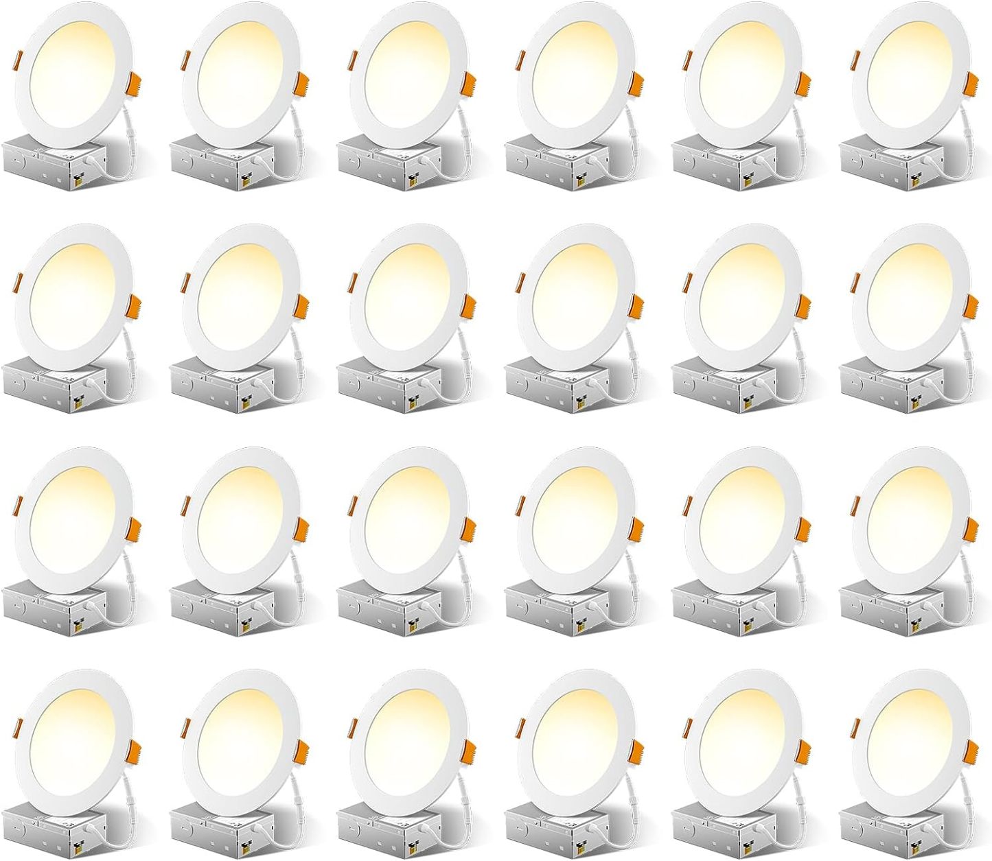 FREELICHT 24 Pack 6 Inch 5CCT Ultra-Thin LED Recessed Ceiling Light with Junction Box
