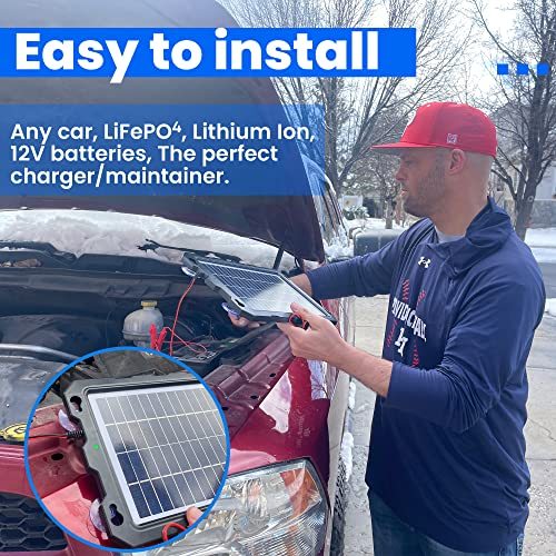 Upgraded 7.5W-Solar-Battery-Trickle-Charger-Maintainer-12V Portable Waterproof Solar Panel Trickle Charging Kit