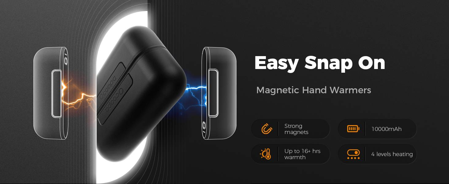 easy snap on magnetic hand warmers