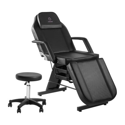 LUXMARS Facial Chair, Tattoo/Salon Bed with Hydraulic Stool