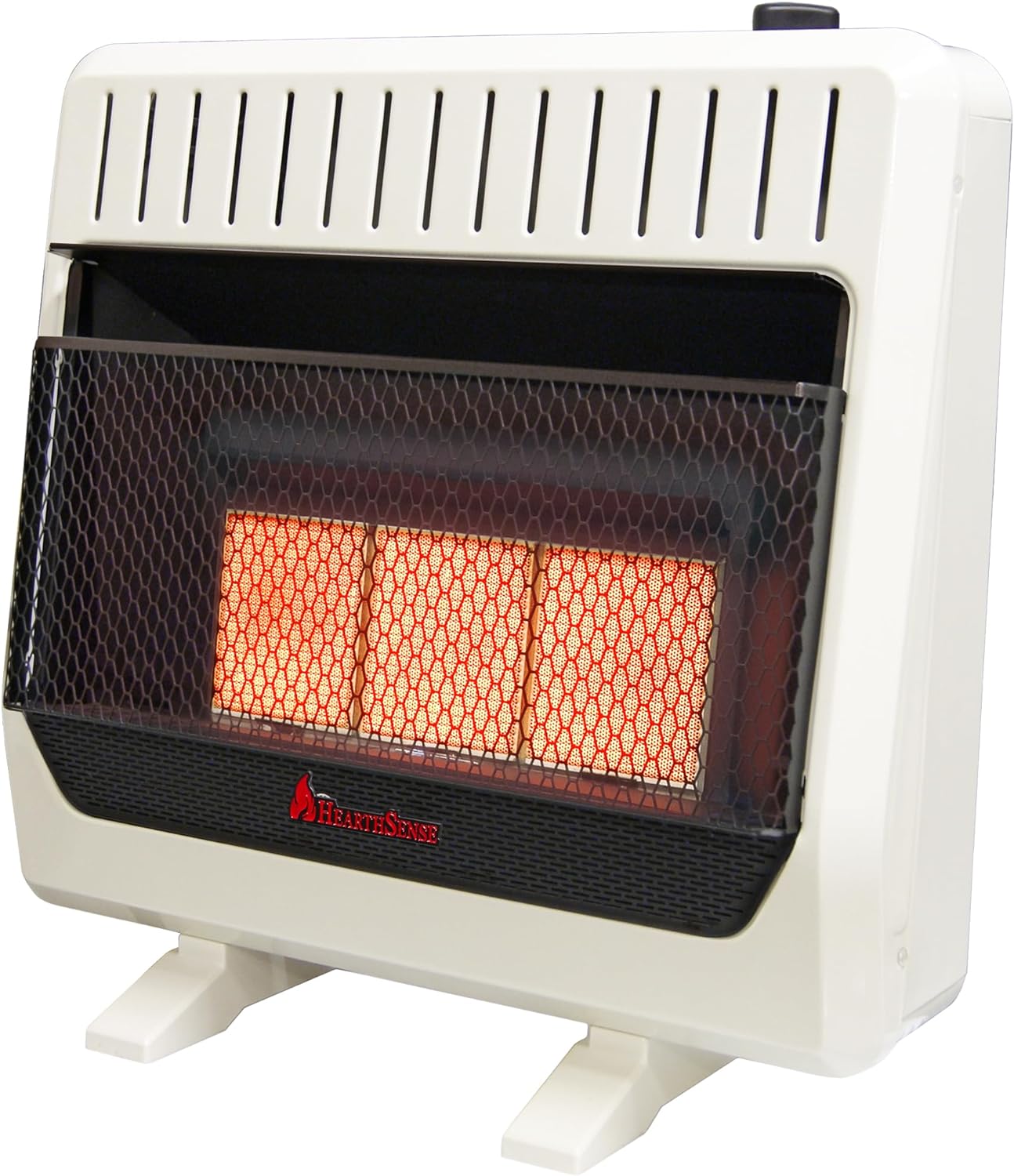 HearthSense IR26T-BB Ventless Dual Fuel Infrared Space Heater with Thermostat Control