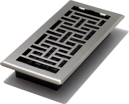 Decor Grates AJH410-NKL Floor Register, 4" x 10", Nickel