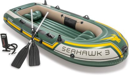 INTEX Seahawk 3 Inflatable Boat Set – 790lb Weight Capacity