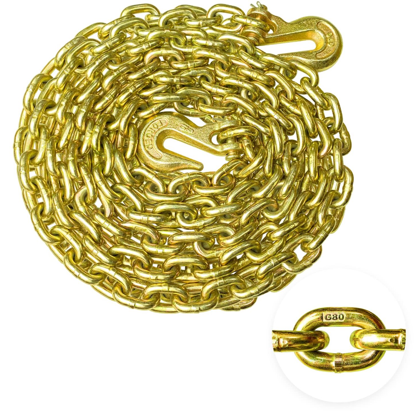 YATOINTO G80 Transport Binder Chain 5/16 Inch x 20 Foot Safety/Binder Chain