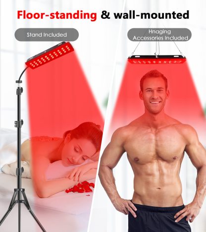 Astarexin Red Light Therapy Lamp with Stand - 660nm Redlight and 850nm Near Infrared Light Device for Body Pain Relief Skin Care