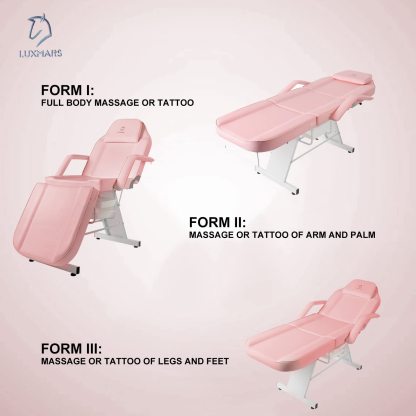 LUXMARS Facial Chair, Tattoo/Salon Bed with Hydraulic Stool for Professional Massage Facial Lash Beauty Treatment Spa
