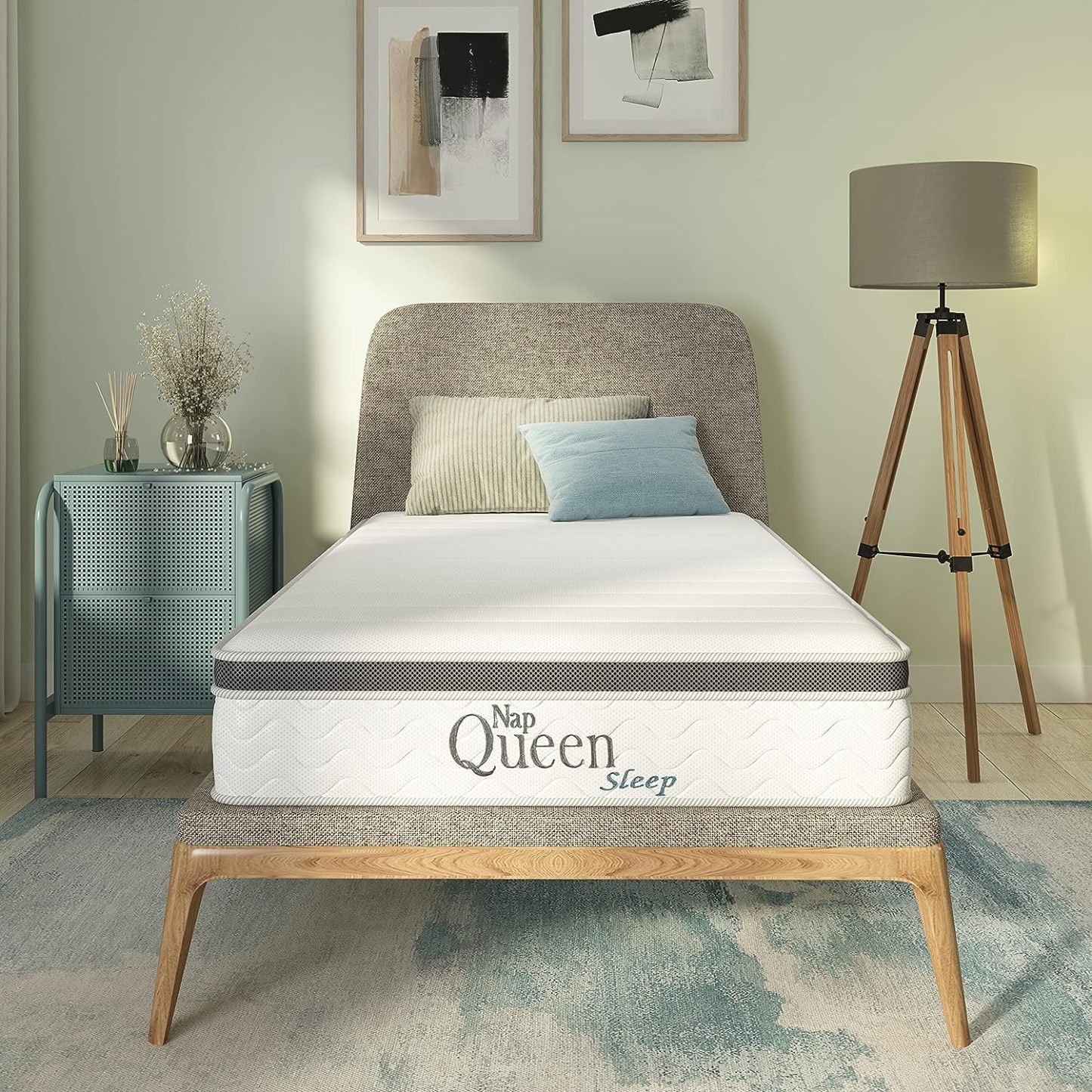 NapQueen 8 Inch Maxima Hybrid Mattress, Twin Size, Cooling Gel Infused Memory Foam