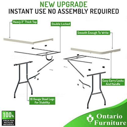 Ontario Furniture 8’ Foot Rectangular Plastic Folding Table (30" x 96” Inch)