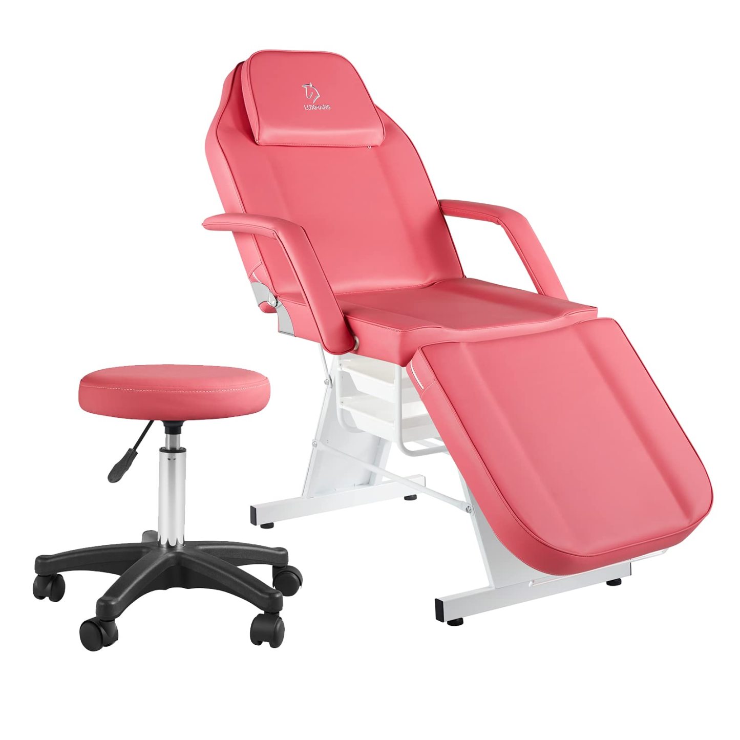 LUXMARS Facial Chair, Tattoo/Salon Bed with Hydraulic Stool for Professional Massage Facial Lash Beauty Treatment Spa