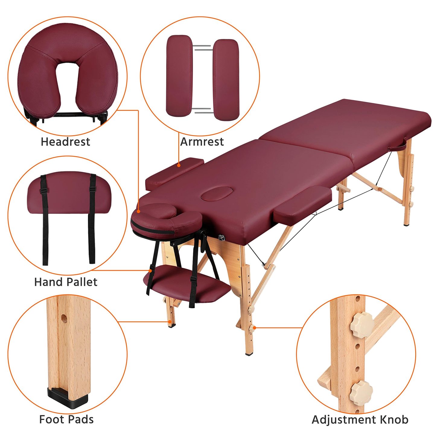 Yaheetech Spa Bed Portable Lash Bed Massage Bed Foldable Spa Tables Adjustable 2 Fold with Non-Woven Bag, Black