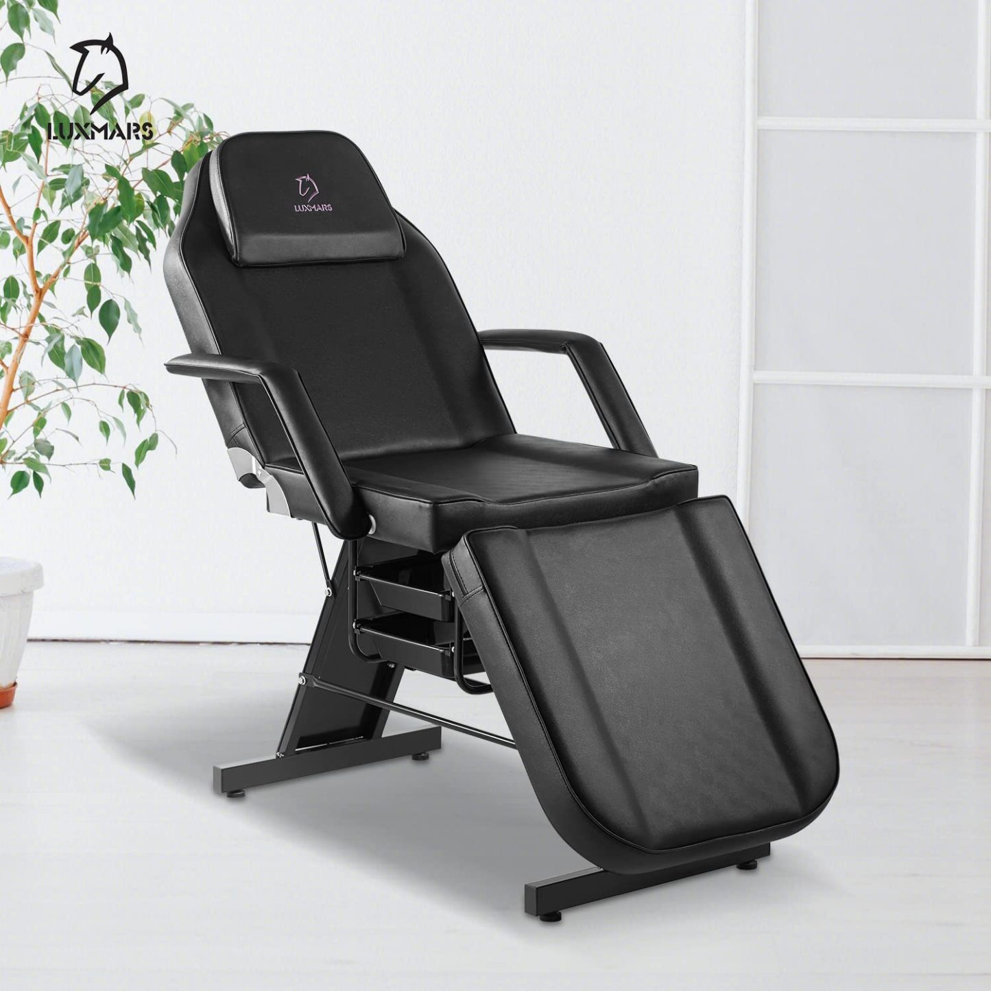 LUXMARS Facial Chair, Tattoo/Salon Bed with Hydraulic Stool for Professional Massage Facial Lash Beauty Treatment Spa
