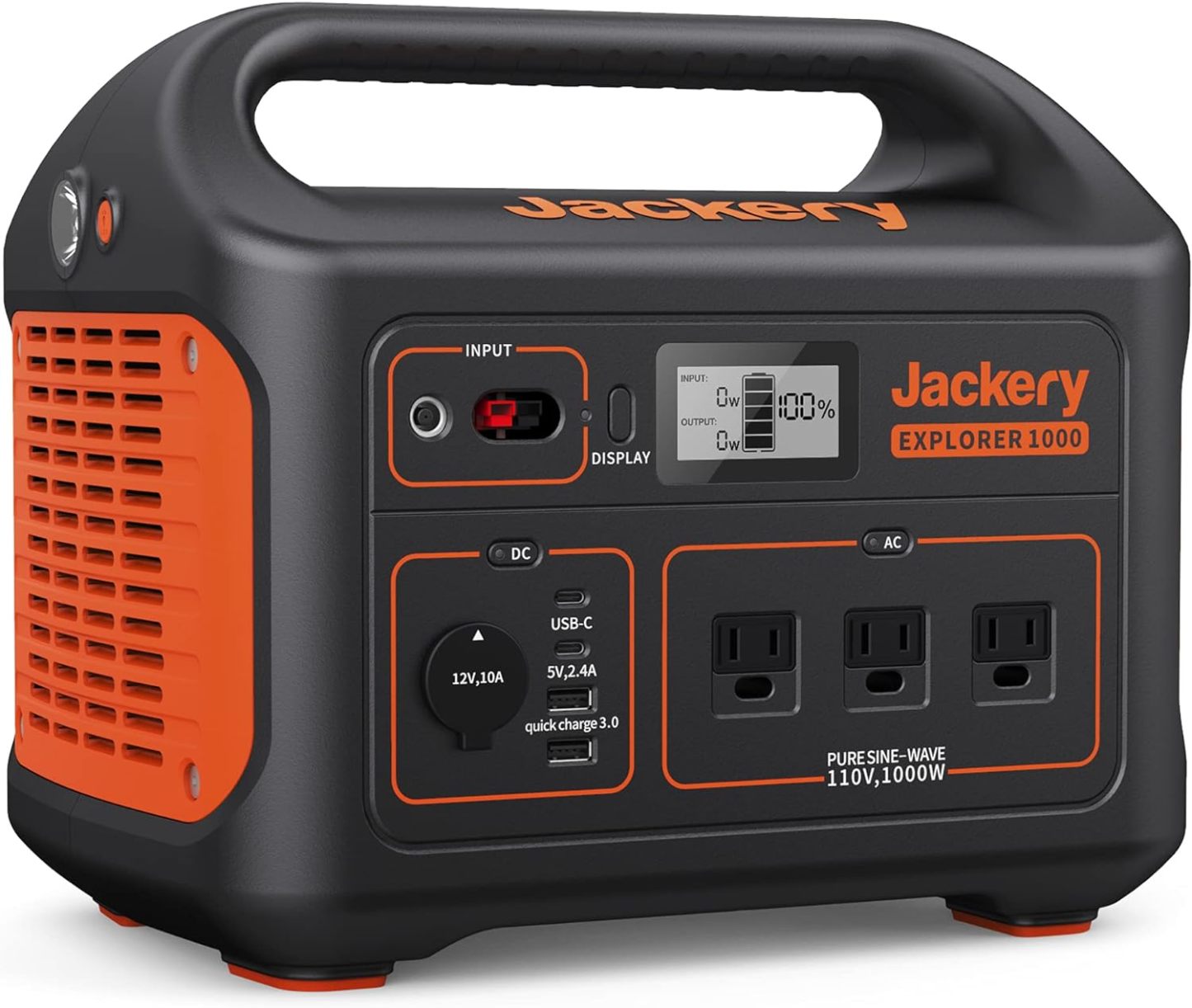 Jackery Explorer 1000 Portable Power Station, 1002Wh Capacity with 3x1000W AC Outlets