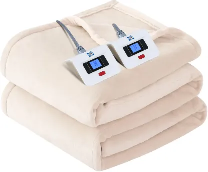 SEALY Electric Blanket King Size, Flannel Heated Blanket with 10 Heating Levels