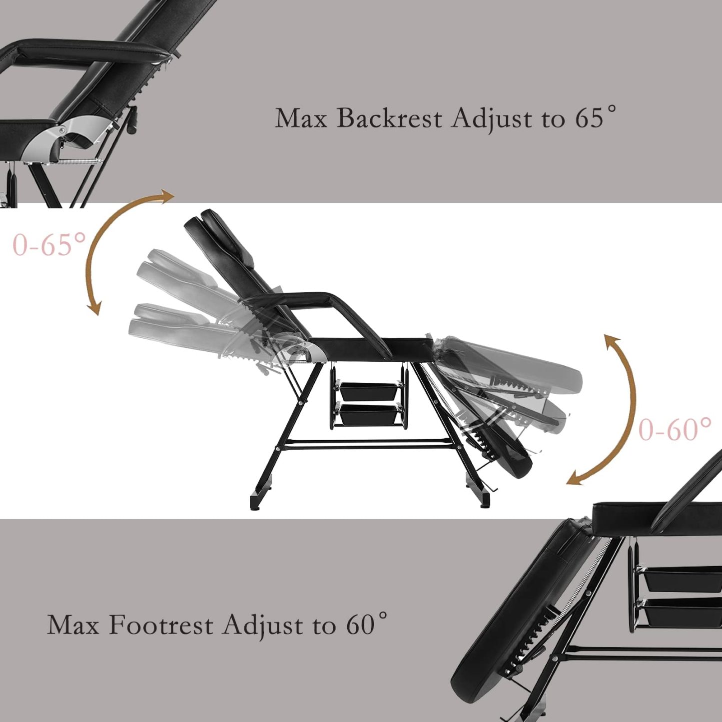 LUXMARS Facial Chair, Tattoo/Salon Bed with Hydraulic Stool for Professional Massage Facial Lash Beauty Treatment Spa