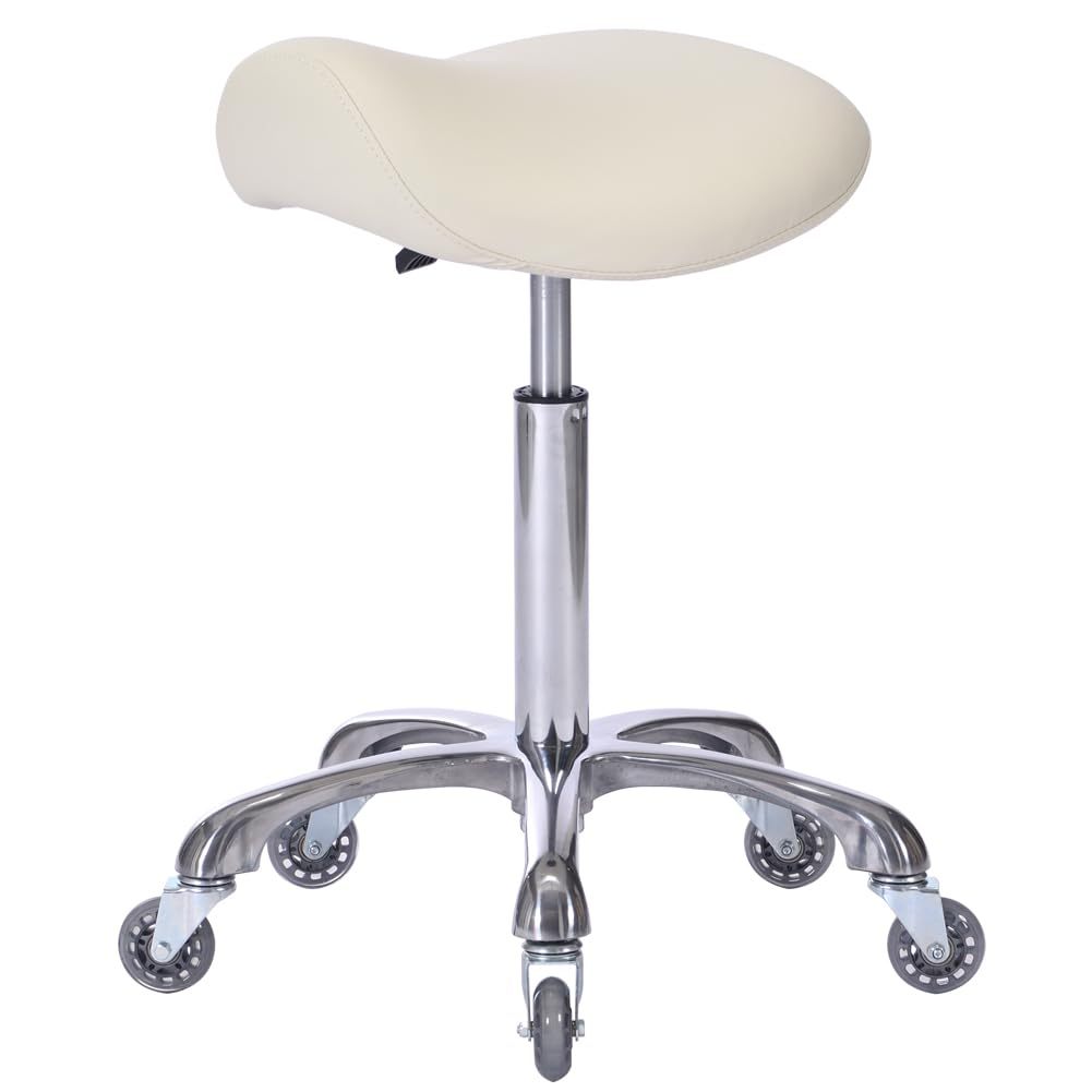 FRNIAMC Professional Saddle Stool with Wheels