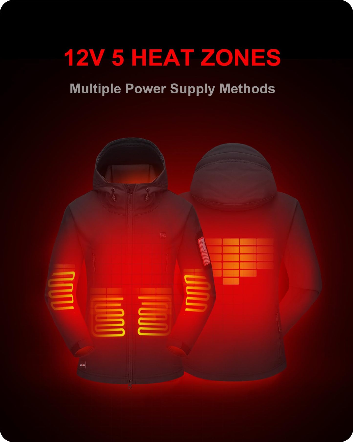 DEWBU Heated Jacket for Women with 12V Battery Pack Winter Outdoor, S
