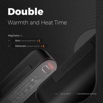 OCOOPA 2 in 1 Magnetic Electric Hand Warmers, 16 Hrs Warmth 4 Levels Heat Up to 136℉