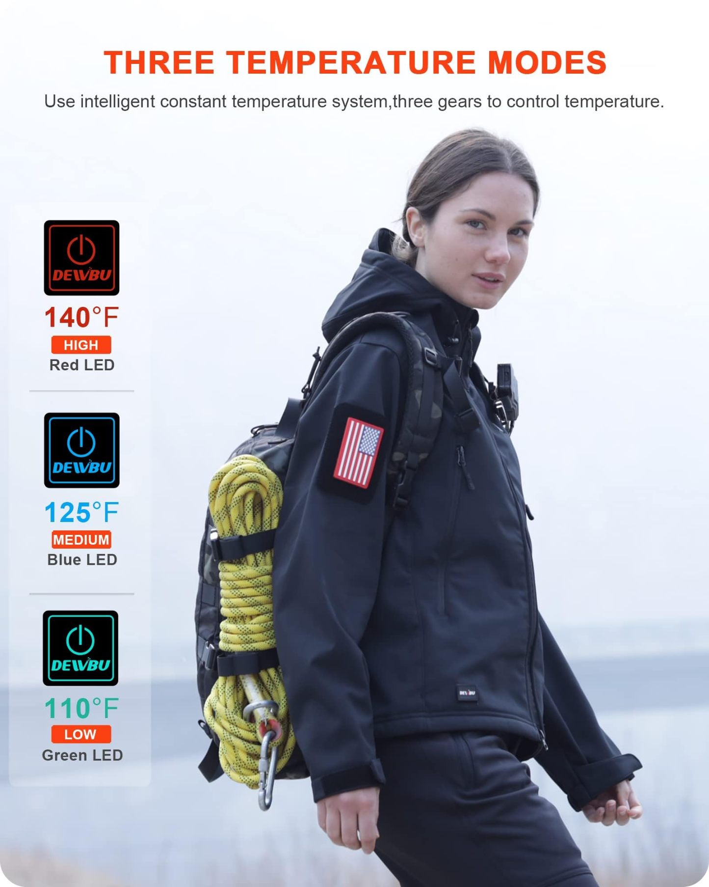 DEWBU Heated Jacket for Women with 12V Battery Pack Winter Outdoor, S