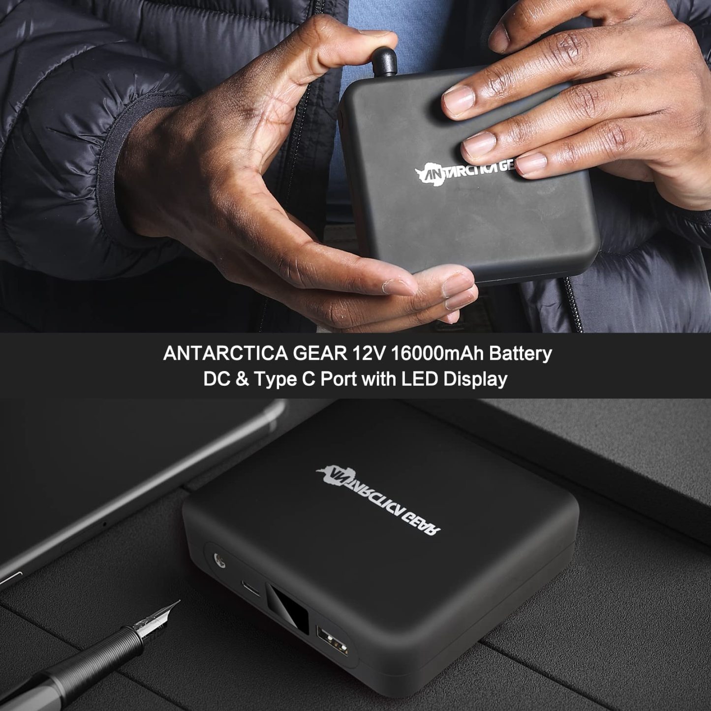 ANTARCTICA GEAR Heated Jacket, Lightweight Heating Jackets with 12V/5A Power Bank, 6 Areas Winter Coat for Men and Women