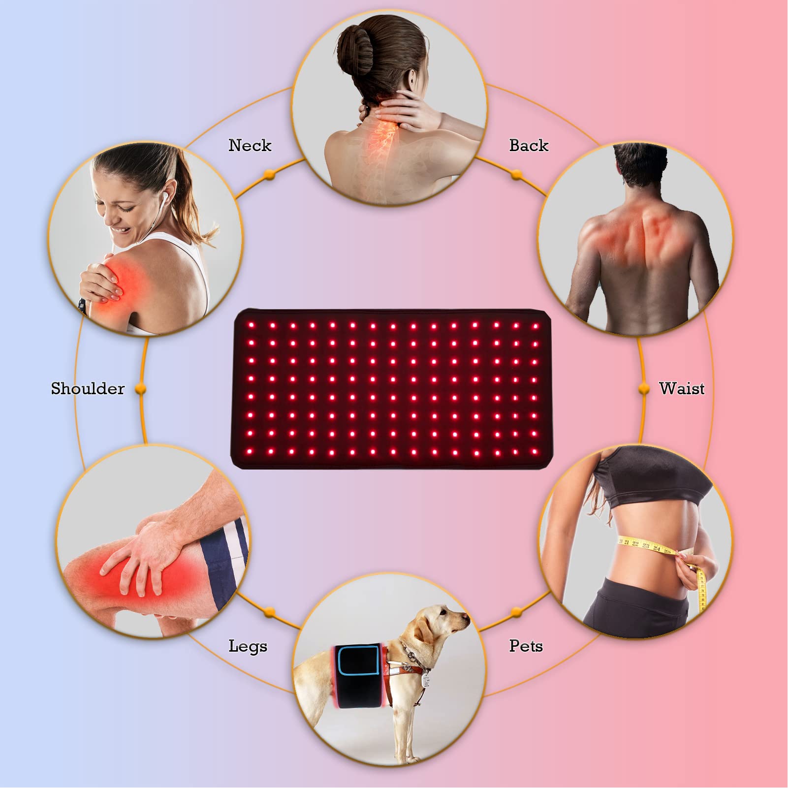 Infrared Red Light Therapy Belt Device for Body Pain Waist, Wearable Device Deep Therapy wrap with Timer for Women Best Gift