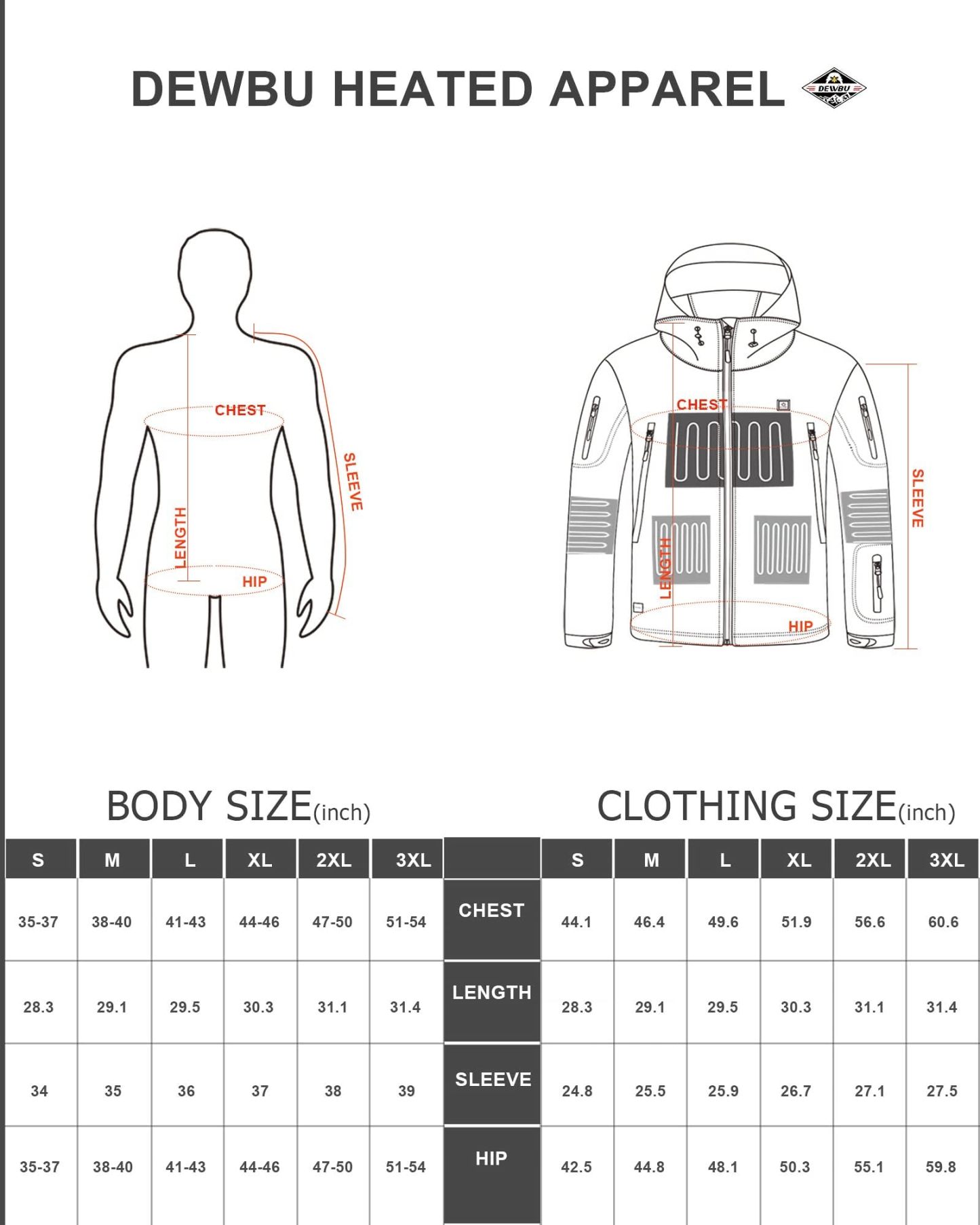 DEWBU Heated Jacket for Men with 12V Battery Pack Winter Outdoor Soft Shell Electric Heating Coat, XL