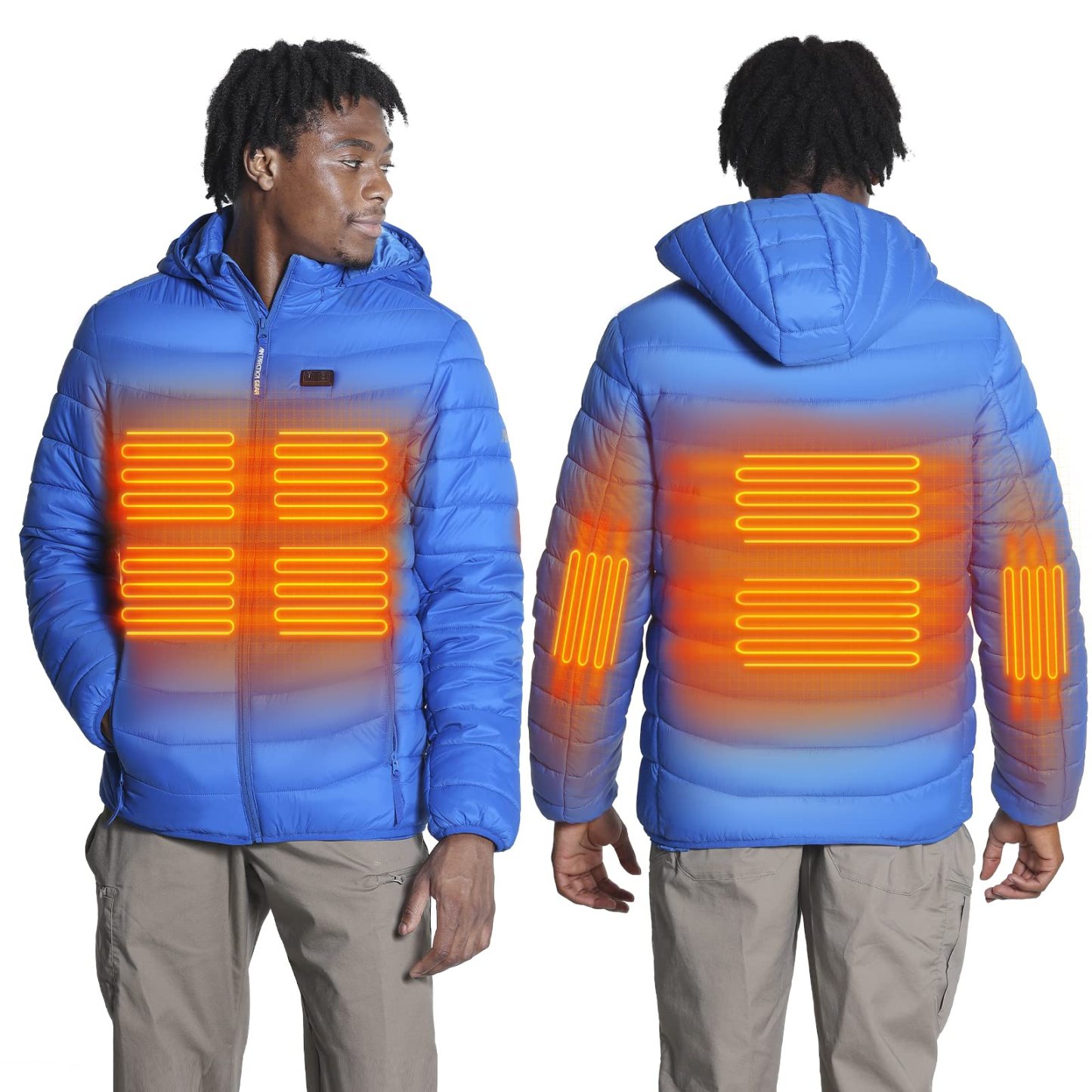 ANTARCTICA GEAR Heated Jacket, Lightweight Heating Jackets with 12V/5A Power Bank, 6 Areas Winter Coat for Men and Women