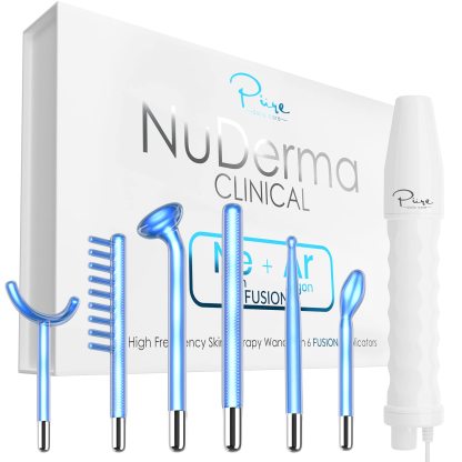 NuDerma Clinical Skin Therapy Wand - Portable High Frequency Skin Therapy Machine