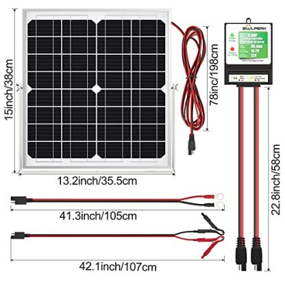 SOLPERK Solar Panel Kit 20W 12V, Solar Battery Trickle Charger Maintainer + Upgrade Controller