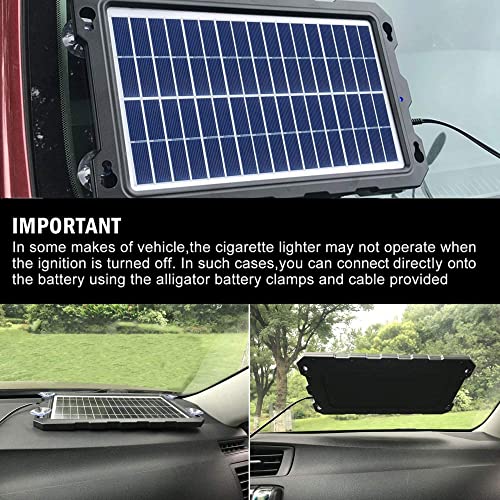 Upgraded 7.5W-Solar-Battery-Trickle-Charger-Maintainer-12V Portable Waterproof Solar Panel Trickle Charging Kit