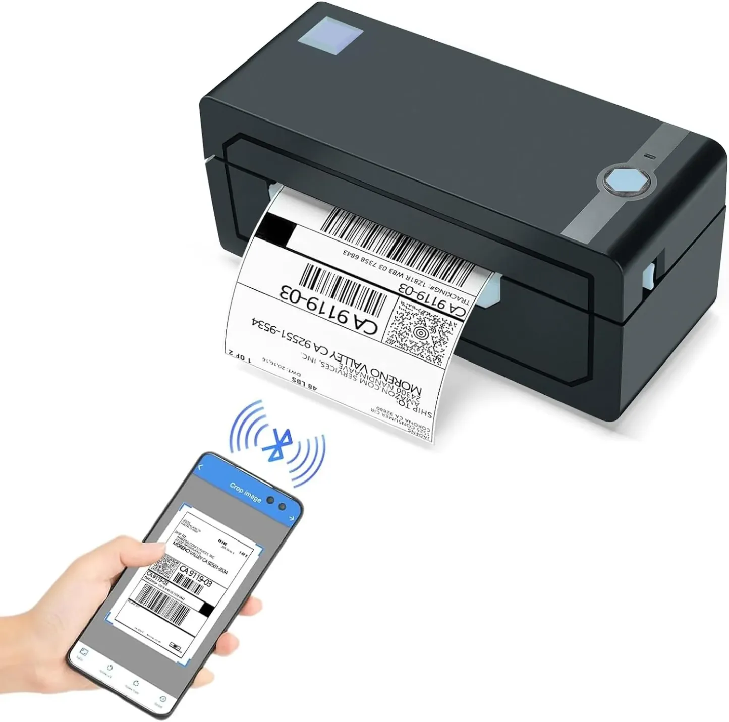 JADENS Bluetooth Thermal Shipping Label Printer – Wireless 4x6 Shipping Label Printer