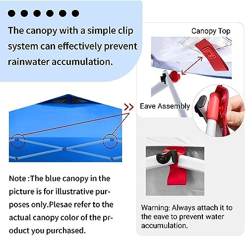 Crown Shades 10*10 Pop up Canopy Outside Canopy, Patented One Push Tent Canopy with Wheeled Carry Bag