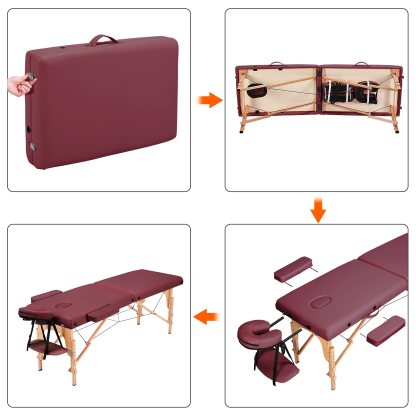 Yaheetech Spa Bed Portable Lash Bed Massage Bed Foldable Spa Tables Adjustable 2 Fold with Non-Woven Bag, Black