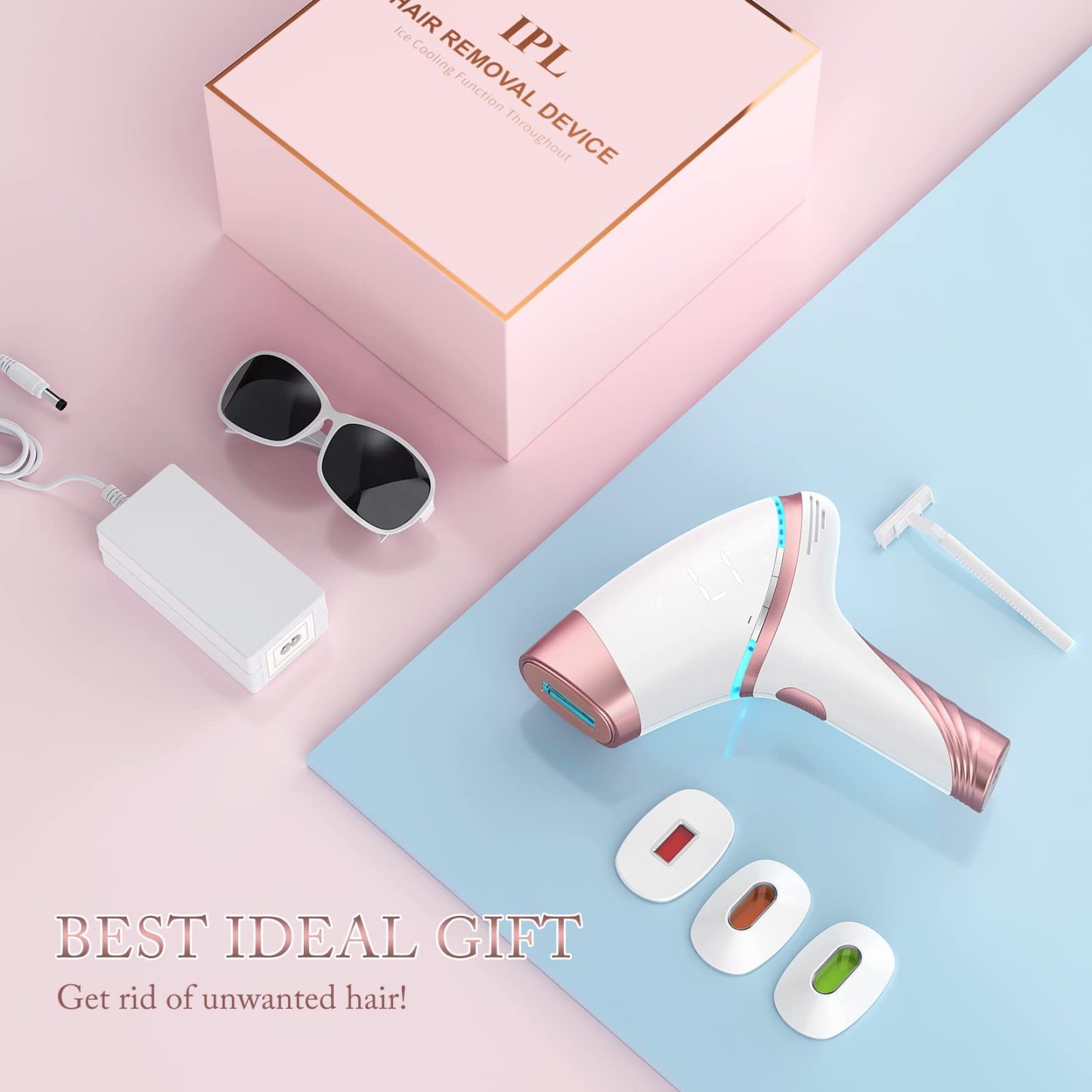 IPL Laser Hair Removal Device for Women and Men with Ice Compress System