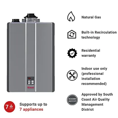 Rinnai RU199iN Condensing Tankless Hot Water Heater, 11 GPM, Natural Gas