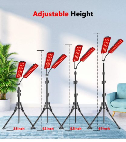 Astarexin Red Light Therapy Lamp with Stand - 660nm Redlight and 850nm Near Infrared Light Device for Body Pain Relief Skin Care