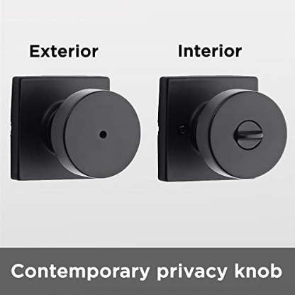 Kwikset Pismo Privacy Locking Door Knob, Interior Handle with Keyless Lock